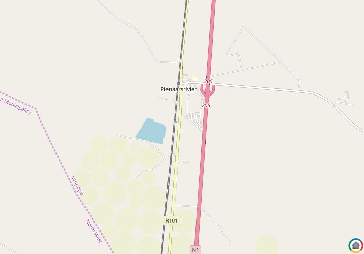 Map location of Pienaarsrivier